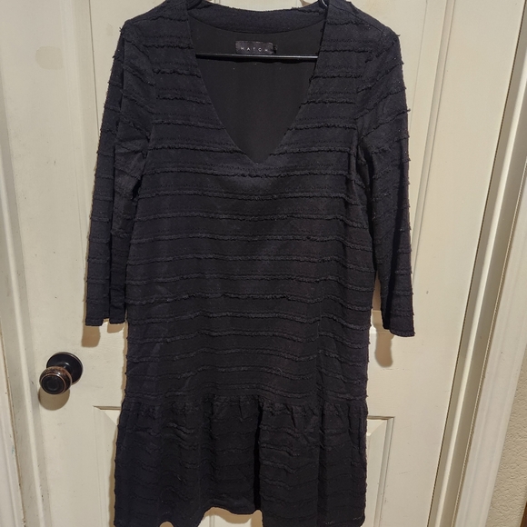 Hatch Maternity The Layla Fringe Black Long Sleeve Dress - Picture 5 of 11